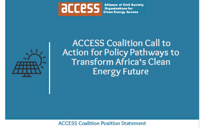 ACCESS Coalition Call to Action for Policy Pathways to Transform Africa's Clean Energy Future