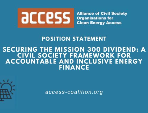 POSITION STATEMENT: Securing the Mission 300 Dividend: A Civil Society Framework for Accountable and Inclusive Energy Finance